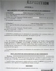 Déclaration de souscription et de versement du capital